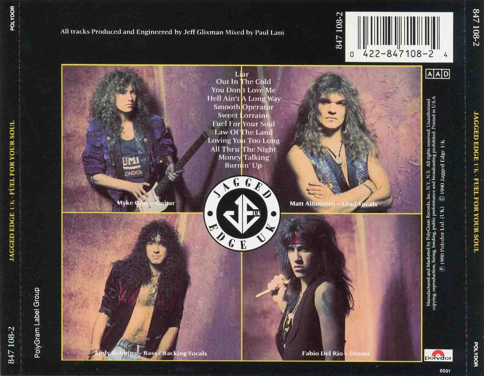 AOR Night Drive JAGGED EDGE U.K. Fuel For Your Soul (1990)